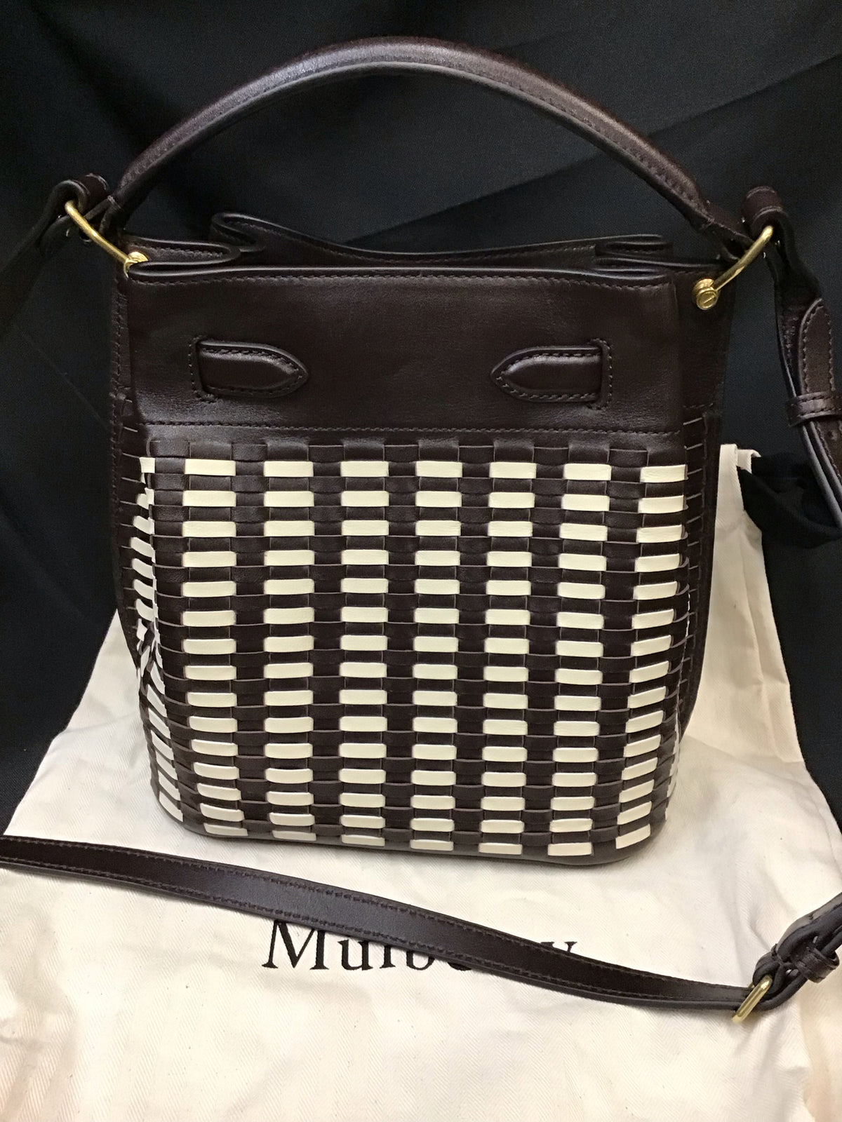 Mulberry Islington woven leather bucket