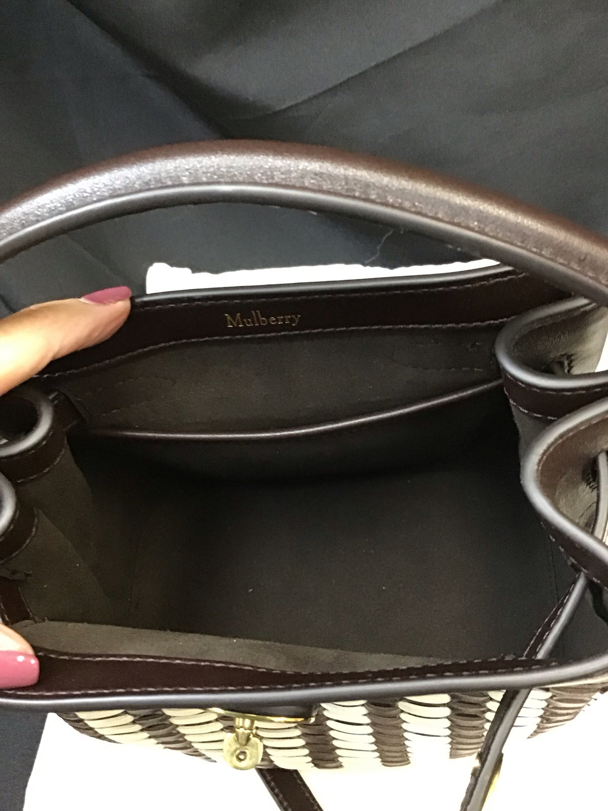 Mulberry Islington woven leather bucket